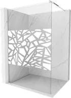 Ścianki i drzwi prysznicowe - Mexen Kioto ścianka prysznicowa Walk-in 140 x 200 cm, biały wzór 8 mm, chrom - 800-140-101-01-85 - miniaturka - grafika 1