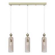 Lampy sufitowe - Potrójna lampa wisząca Regina 1240 szklane tuby złoty przezroczysty - miniaturka - grafika 1