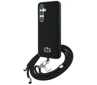 Etui i futerały do telefonów - Lacoste Iconic Petit Pique Woven Logo CBDY Strap MagSafe do Galaxy S25 Czarny - miniaturka - grafika 1