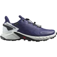 Buty sportowe damskie - Damskie Buty do biegania w terenie SALOMON SUPERCROSS 4 GTX W ASTRAL AURA/WHT L41733500 – Granatowy - miniaturka - grafika 1