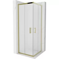 Kabiny prysznicowe - Mexen Rio kabina prysznicowa kwadratowa 70x70 cm, szron, złota - miniaturka - grafika 1