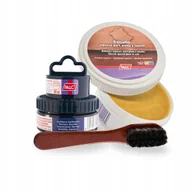 Środki do obuwia i ubrań - Tłuszcz do Butów Skórzanych ze Szczotką i Pasta Granatowa Palc Zestaw 3w1 - miniaturka - grafika 1