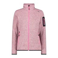 Kurtki damskie - CMP - damska kurtka Knit-Tech Pink Fluo-biała, 52 - miniaturka - grafika 1
