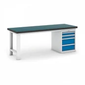 Stoły warsztatowe - B2B Partner Stół warsztatowy GB z kontenerkiem, 2100 mm, 4x szuflady 469130 - miniaturka - grafika 1