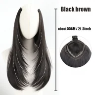 Pozostałe akcesoria fryzjerskie - TEMU Eleganckie Damskie Przedłużanie Włosów na Klipsy - Gładkie, Proste Czarne Włosy z Dekoracyjnymi Perłami, Włókno Odporności na Wysoką Temperaturę - miniaturka - grafika 1