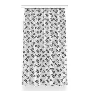 Zasłona gotowa Czarno szare liście wzór 150x260 cm, Fabricsy - Zasłony - miniaturka - grafika 1