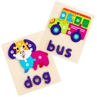 Puzzle - Puzzle drewniane - Autobus i Pies - Bus &  Dog - miniaturka - grafika 1