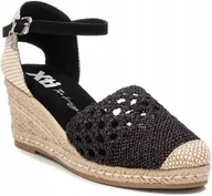 Espadryle damskie - XTI ESPADRYLE CZARNE NA KOTURNIE DAMSKIE NA LATO 39 JTM - miniaturka - grafika 1
