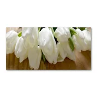 Foto gadżety - Foto obraz szkło hartowane Białe tulipany - miniaturka - grafika 1