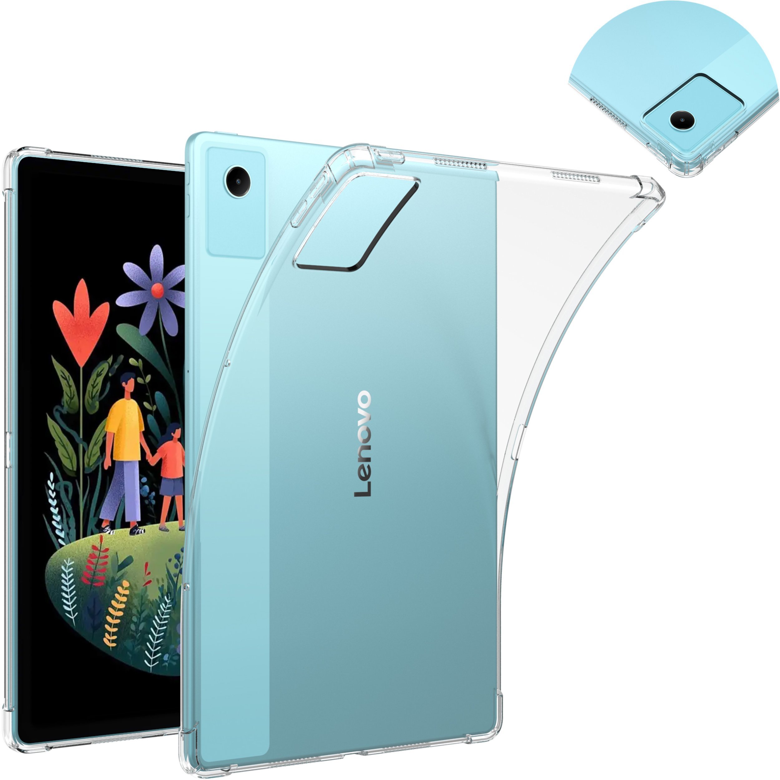 Etui na tablet 4kom.pl Etui do Lenovo Idea Tab Plus 12.1 2025 - silikonowe plecki przezroczyste