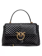 Torebki damskie - Pinko Skórzana torebka w kolorze czarnym - 34 x 22 x 13 cm - miniaturka - grafika 1