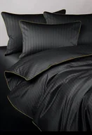 Pościel - Pościel Adamaszkowa, Maro Home, San Antonio, Czarna ze złotą lamówką, 160x200 cm - miniaturka - grafika 1