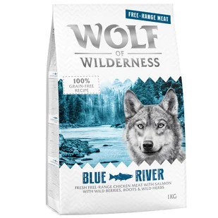 Wolf of Wilderness Adult "Blue River" - łosoś i kurczak z wolnego wybiegu - 1 kg - Sucha karma dla psów - miniaturka - grafika 1