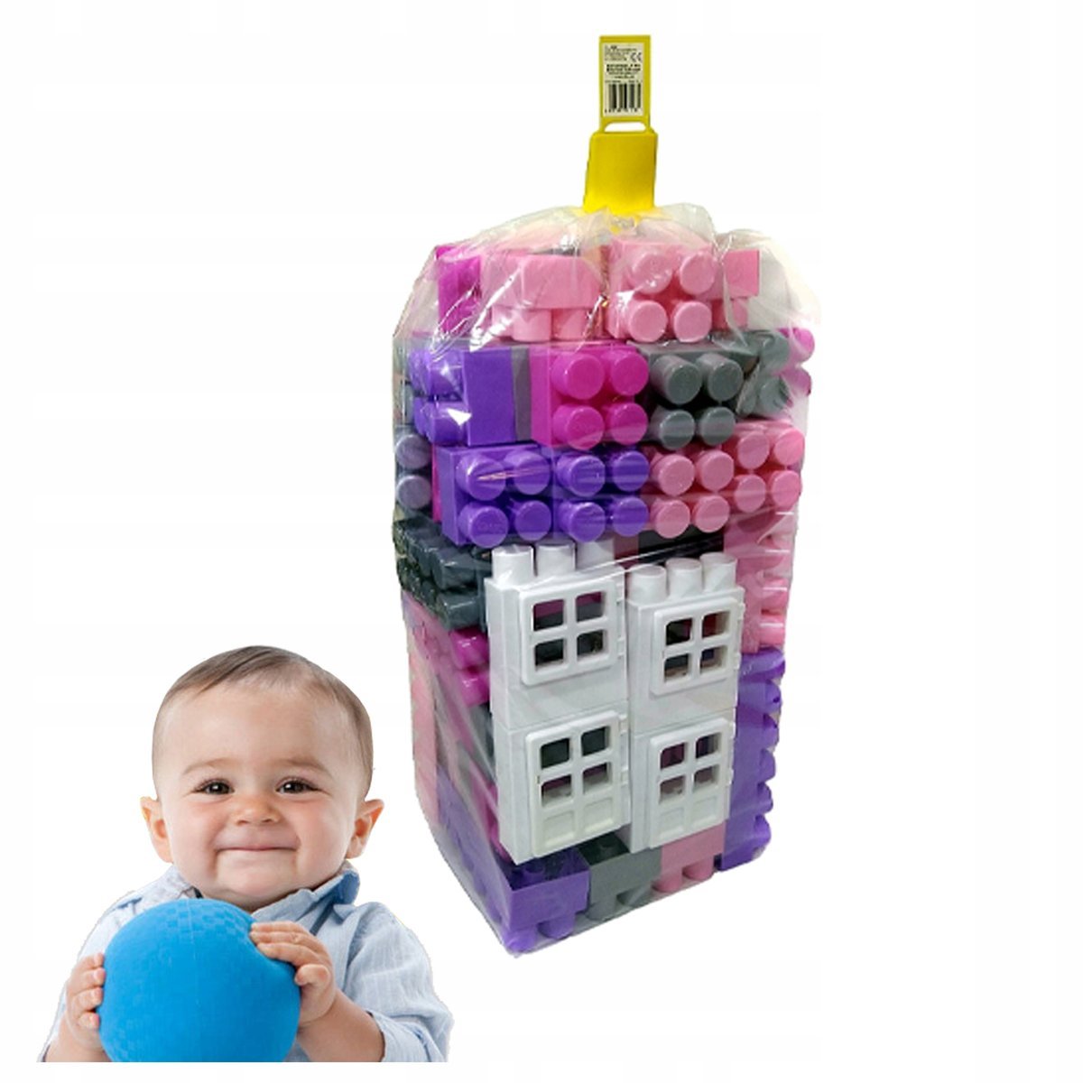 DUŻE KLOCKI konstrukcyjne HEMAR K3 - róże fiolety