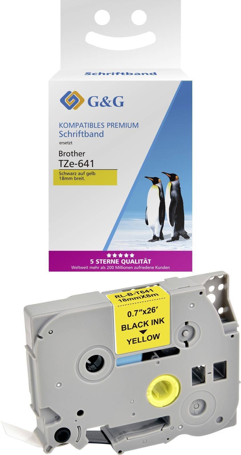 G&G Taśma kompatybilna z Brother TZe-641 15560