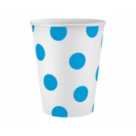 Zestawy szkolne - Kubeczki papierowe Niebieskie groszki 250 ml 6szt - Godan - miniaturka - grafika 1