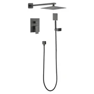 Zestawy prysznicowe - Yoka Zestaw prysznicowy podtynkowy panel z deszczownicą 30 cm - Yoka BP.DUAL30 BLK - miniaturka - grafika 1