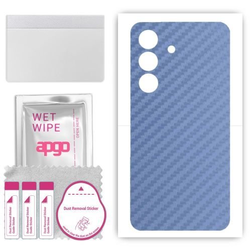 folia naklejka skórka strukturalna na TYŁ do Samsung Galaxy S24 - Carbon Granatowy - apgo SKINS