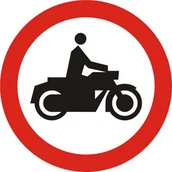 Wyposażenie miejsc publicznych - Znak drogowy zakazu B-4 Zakaz wjazdu motocykli - miniaturka - grafika 1