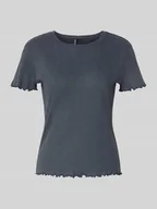 Koszulki i topy damskie - T-shirt o kroju slim fit z czystej bawełny model ‘MARIE’ - miniaturka - grafika 1