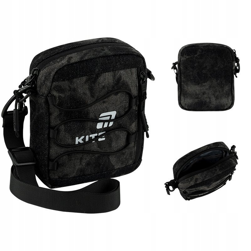 Torebka crossbody na pasek na ramię torba czarna jeansowa dla chłopców Kite