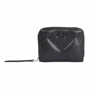 Calvin klein bezpieczny portfel damski quilt med zip around wallet czarny - Portfele - miniaturka - grafika 1