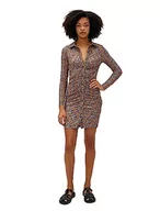 Koszulki i topy damskie - Koton Damska koszulka Neck Shirred Long Sleeve Floral Dress, Anthracite Design (9d2), S - miniaturka - grafika 1