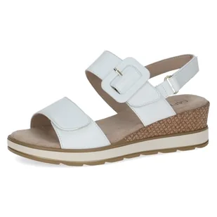 Caprice Klapki damskie 9-28753-42 na koturnie, białe nappa, 38 EU, White Nappa, 38 EU - Klapki i japonki damskie - miniaturka - grafika 1