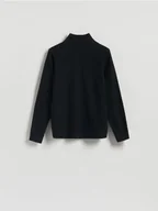 Swetry męskie - Reserved - Gładki golf z dzianiny - czarny - miniaturka - grafika 1