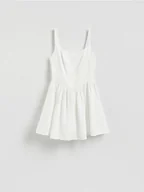 Sukienki - Reserved - Rozkloszowana sukienka mini - biały - miniaturka - grafika 1