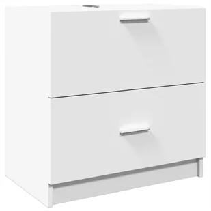 vidaXL Szafka pod umywalkę, biała 59x37x59 cm, materiał drewnopochodny - Szafki łazienkowe - miniaturka - grafika 1