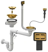 Syfony - Syfon Prostokątny Automatyczny Jednokomorowy Złoty - miniaturka - grafika 1