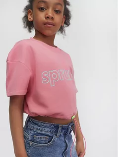Bluzy dla chłopców - Sprandi Bluza SS21-TSG001 Różowy Relaxed Fit - grafika 1
