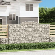 Pozostałe narzędzia ogrodowe - vidaXL Kosze gabionowe, 9 szt, 300x30x160/180 cm, galwanizowane żelazo - miniaturka - grafika 1