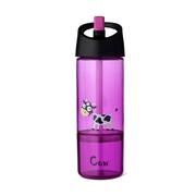 Bidony dla dzieci - CARL OSCAR Carl Oscar Kids Bottle 2in1 Bidon z pojemnikiem na przekąski 2w1 Purple - Cow - miniaturka - grafika 1