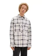 Kurtki męskie - TOM TAILOR Denim Męska kurtka 1041090, 30827 - miękka jasnobeżowa (Big Check), XL, 30827 - Soft Light Beige Big Check, XL - miniaturka - grafika 1