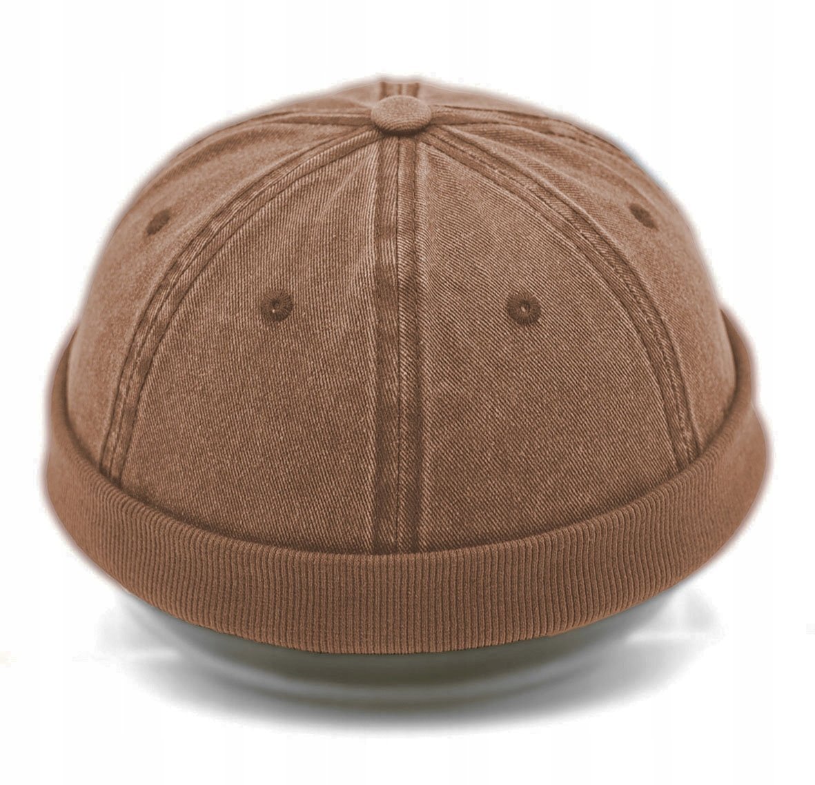 Czapka DOKERKA krótka leonka bez daszka BRĄZOWA Pako Jeans