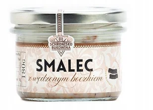 Smalec z wędzonym boczkiem 180g Schronisko Bukowina naturalny - Pasty warzywne - miniaturka - grafika 1
