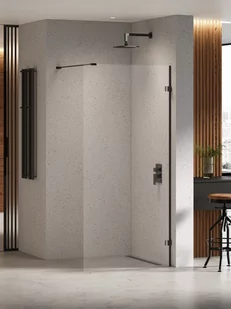 Kabina prysznicowa New Trendy Eventa 90x200 walk-in uniwersalna czarny/chrom EXK-6297 - Kabiny prysznicowe - miniaturka - grafika 1