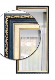 Lustro w stylowej w niebieskiej złotej ramie 140x50 odpornej na wilgoć u57 - Lustra - miniaturka - grafika 1