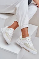 Sneakersy damskie - Sneakersy Na Platformie Big Star OO274A155 Biało-Beżowe-39 - miniaturka - grafika 1