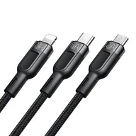 Kable - Kabel 3w1 USB do USB-C / Lightning / Micro USB, Mcdodo CA-0930, 6A, 1.2m (czarny) - miniaturka - grafika 1
