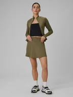 Spódnice - 4F Spódnica treningowa szybkoschnąca damska - oliwkowa XS - miniaturka - grafika 1