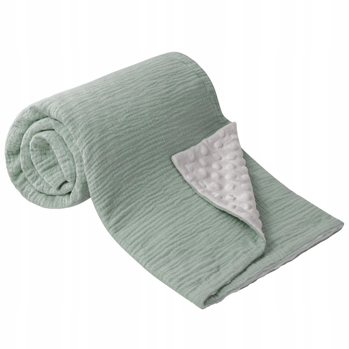 BEARMOSS Kocyk Dla Niemowląt Bawełna Miękki Zielony 70x100cm