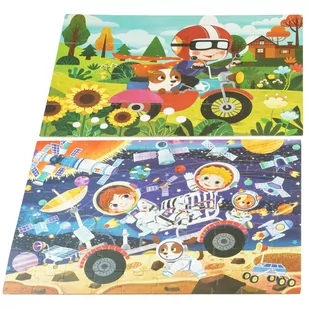 Puzzle kolorowa układanka 4W1  samochody auta 200el - Puzzle - miniaturka - grafika 1