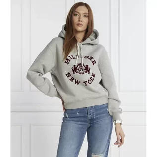 Bluzy damskie - Tommy Hilfiger Bluza REG VARSITY FLOCK HOODIE | Regular Fit - grafika 1