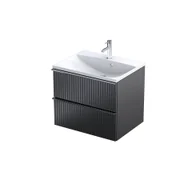 Szafki łazienkowe - Szafka łazienkowa pod umywalkę Oristo Etna 60 cm czarny mat OR52-SD2S-60-8R - miniaturka - grafika 1