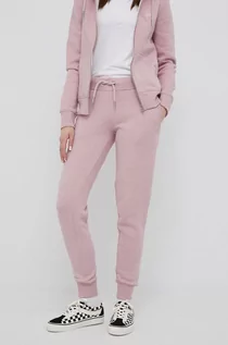 Spodnie damskie - Superdry spodnie dresowe damskie kolor różowy gładkie - grafika 1