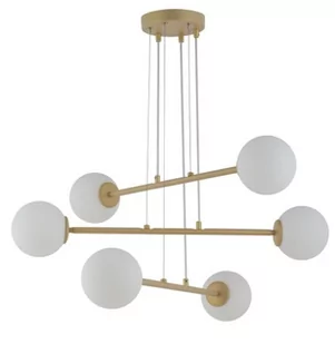 Sigma nowoczesny złoty żyrandol do salonu 33370 BALANS 6 lampa wisząca klosze białe kule do sypialni 33370 - Lampy sufitowe - miniaturka - grafika 1