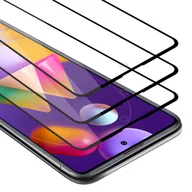 Szkła hartowane na telefon - 3x Szkło Hartowane Do Samsung Galaxy M31s Folia pancerna Ochronny w PRZEZROCZYSTY Z CZARNYM Tempered Glass Cadorabo - miniaturka - grafika 1